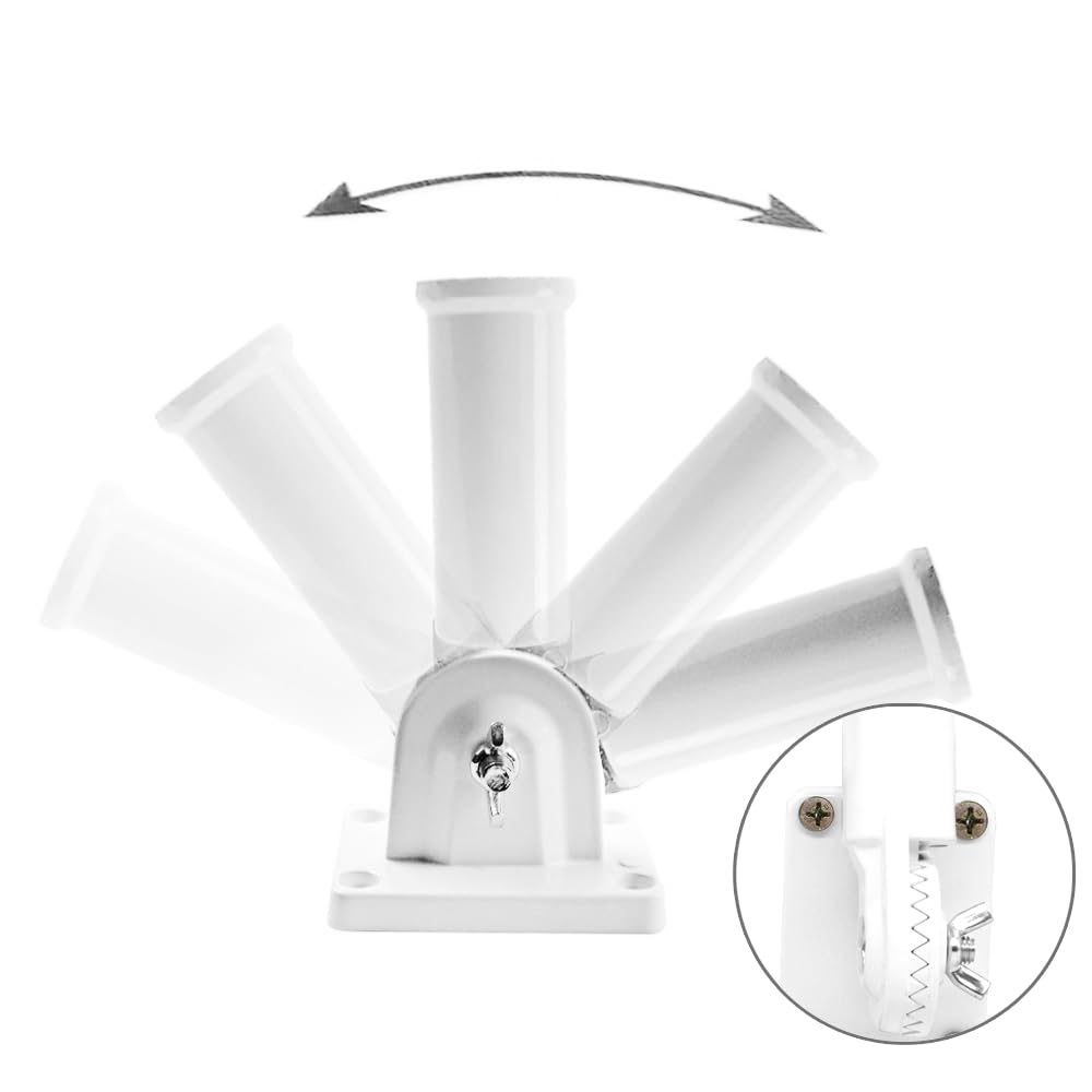 Multi-Position Flag Pole Mounting Bracket Aluminum 1" Diameter White W54714