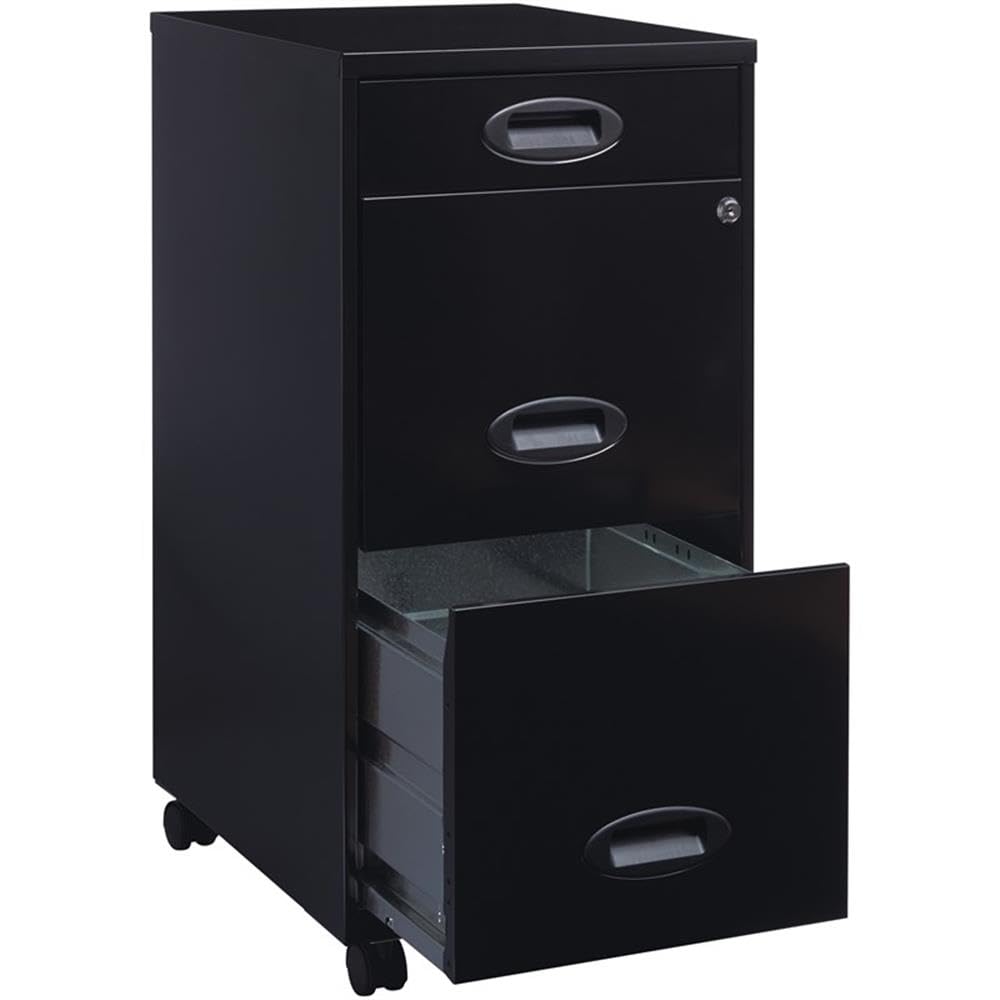 Black Metal 3 Drawer Vertical Filing Cabinet R494