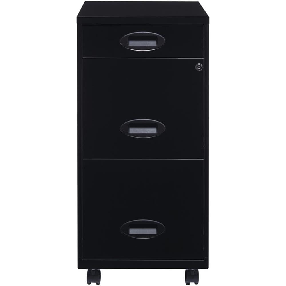 Black Metal 3 Drawer Vertical Filing Cabinet R494