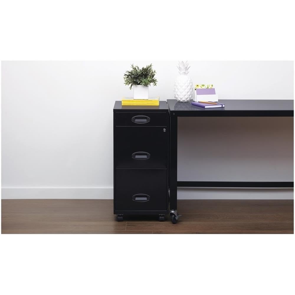 Black Metal 3 Drawer Vertical Filing Cabinet R494