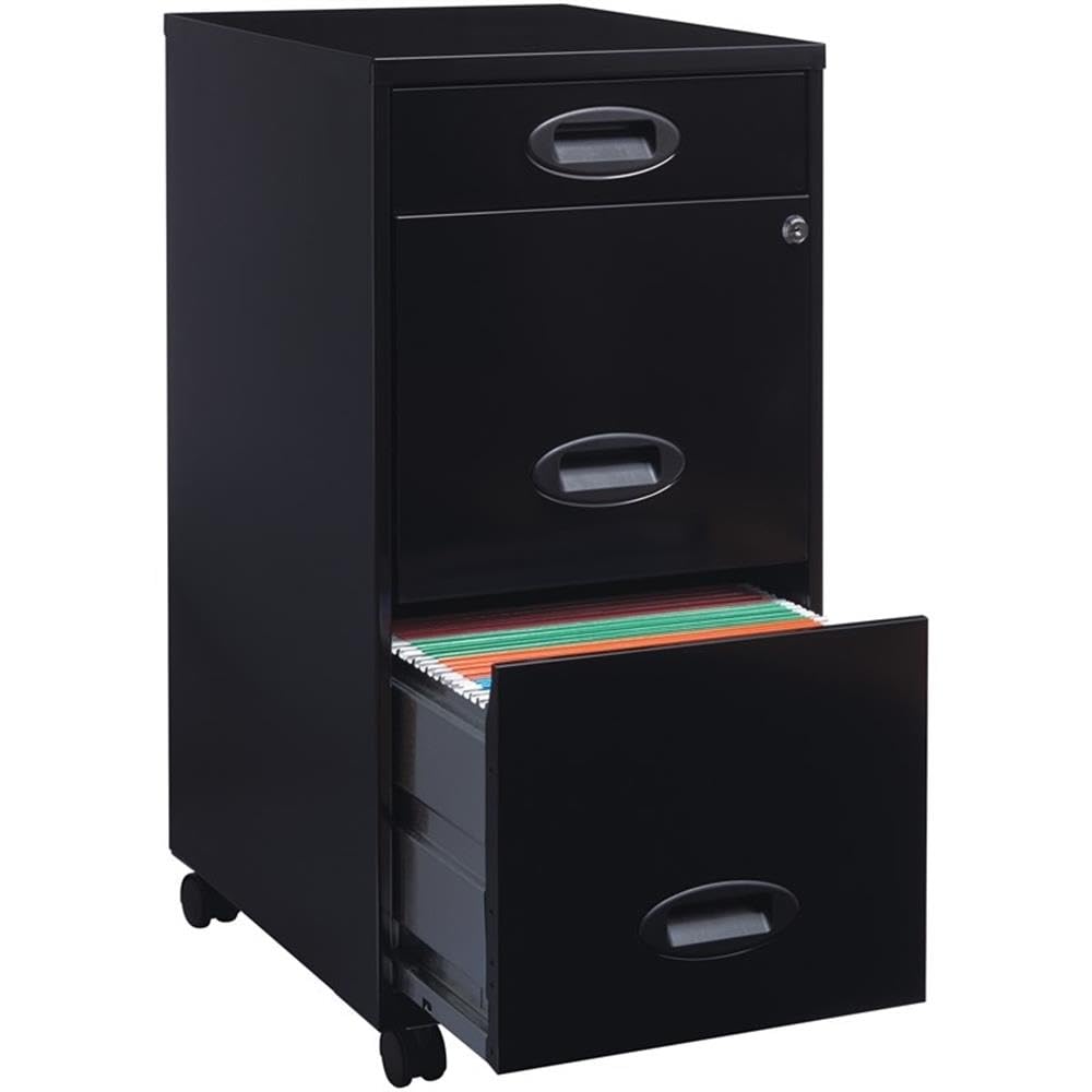 Black Metal 3 Drawer Vertical Filing Cabinet R494