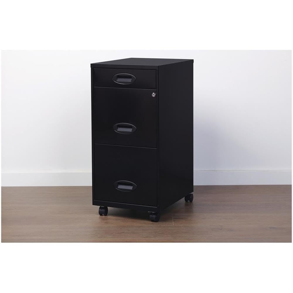 Black Metal 3 Drawer Vertical Filing Cabinet R494