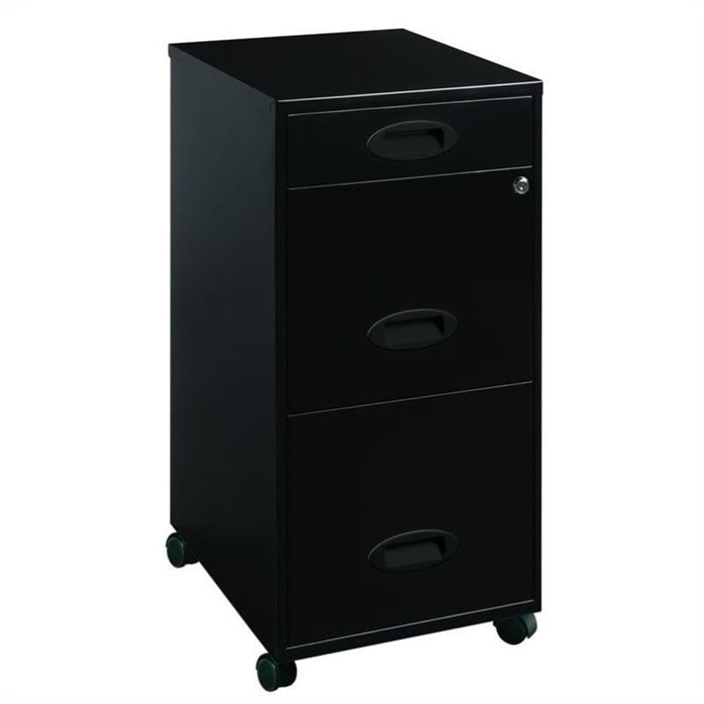 Black Metal 3 Drawer Vertical Filing Cabinet R494