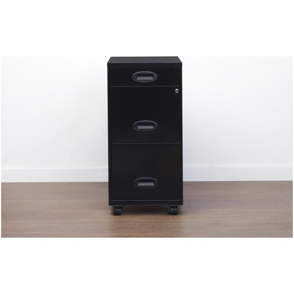 Black Metal 3 Drawer Vertical Filing Cabinet R494