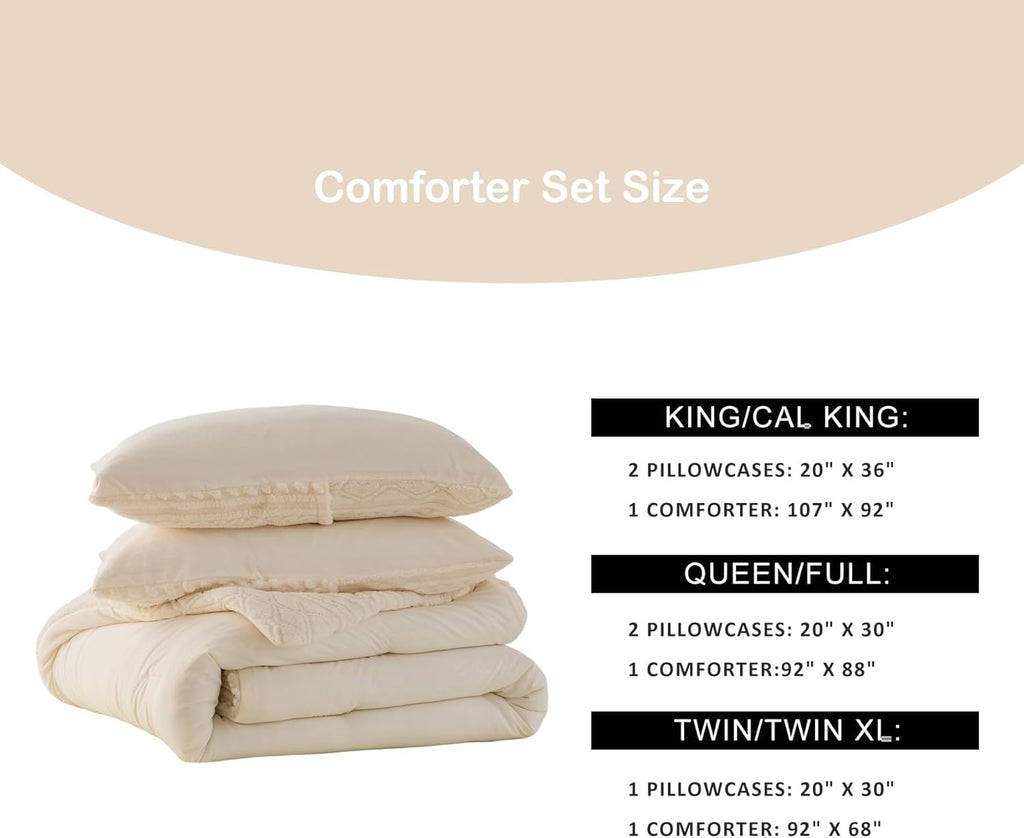 White King Size Sherpa Fleece Down Alternative Comforter Set Z802674