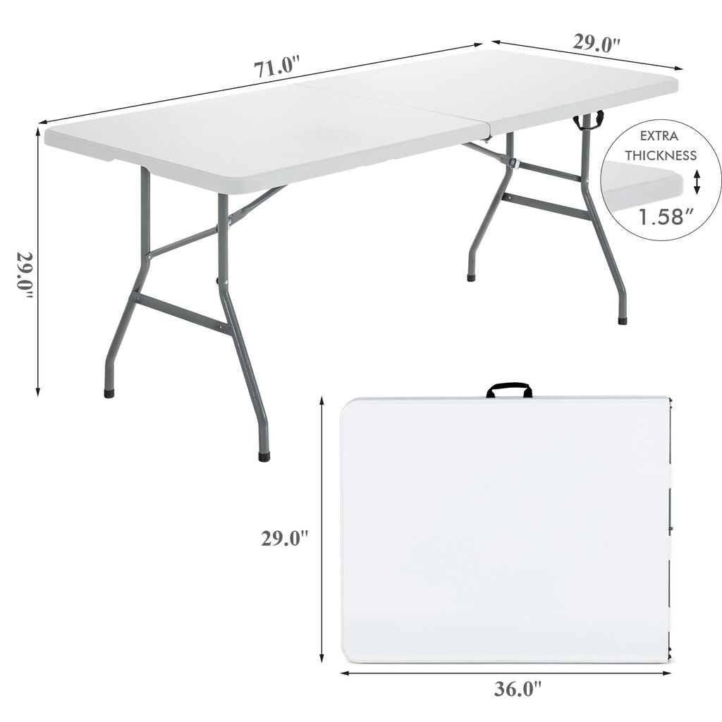 White 6ft Folding Plastic Table B8046