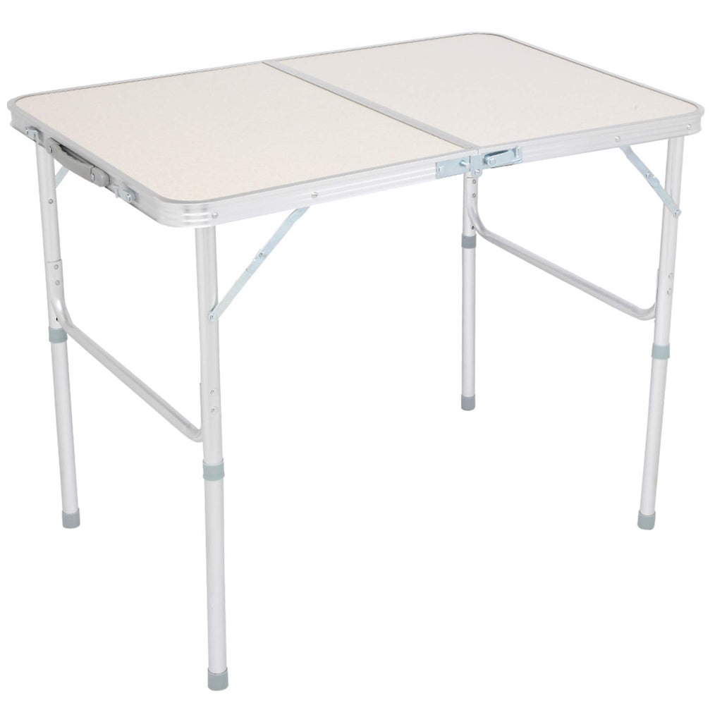 Folding Portable Camping Table 3 FT Aluminum White X125914