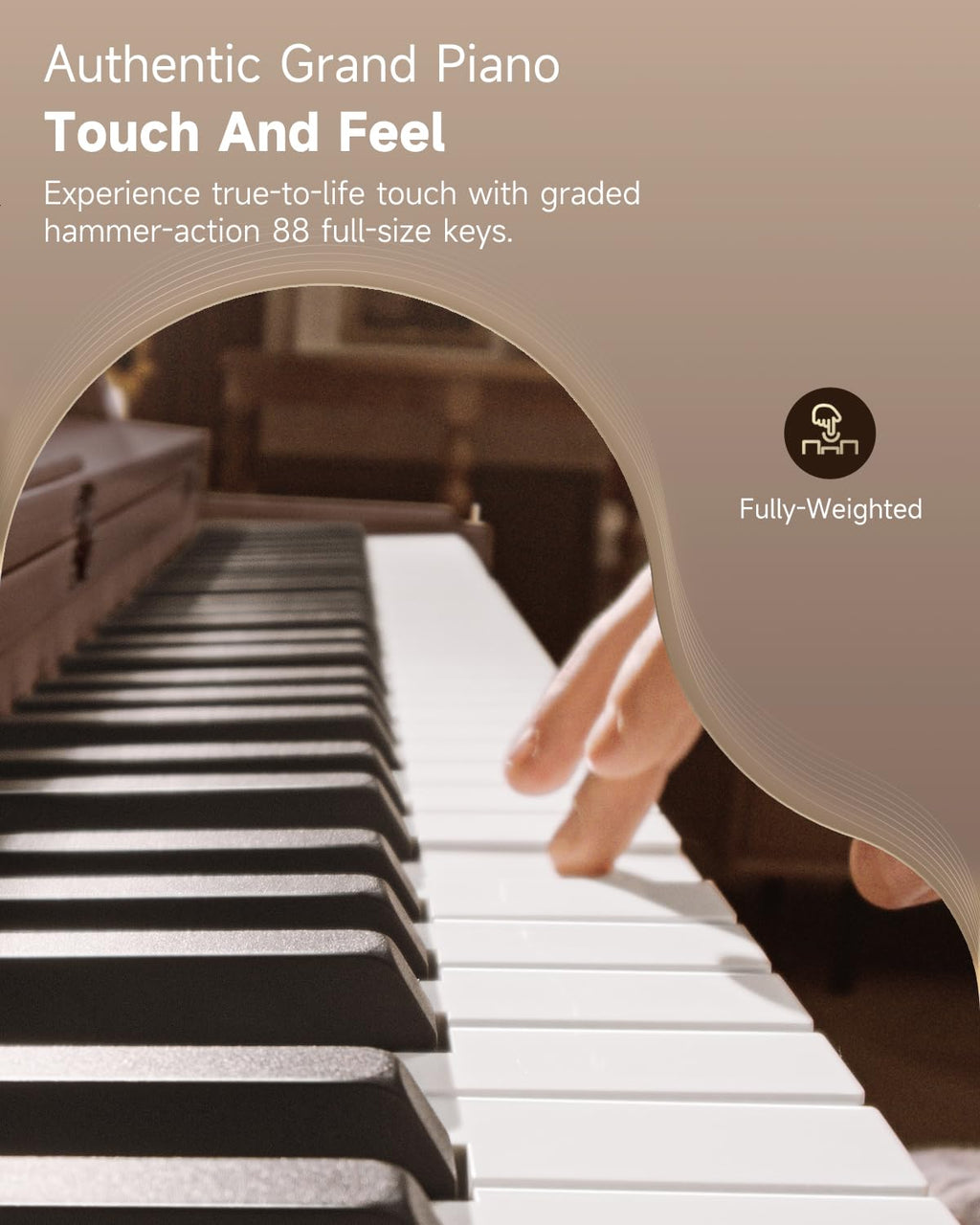 88 Key Weighted Digital Piano with Bluetooth R136691