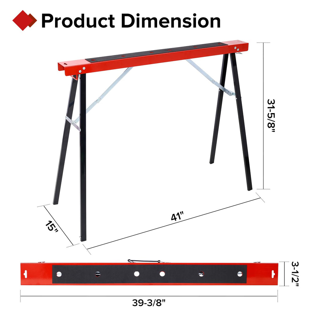 Heavy Duty 2-Pack Folding Sawhorse D796