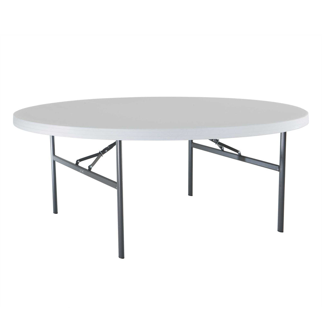 Folding Round Table 6 Foot White Granite O5894