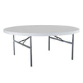 Folding Round Table 6 Foot White Granite O5894