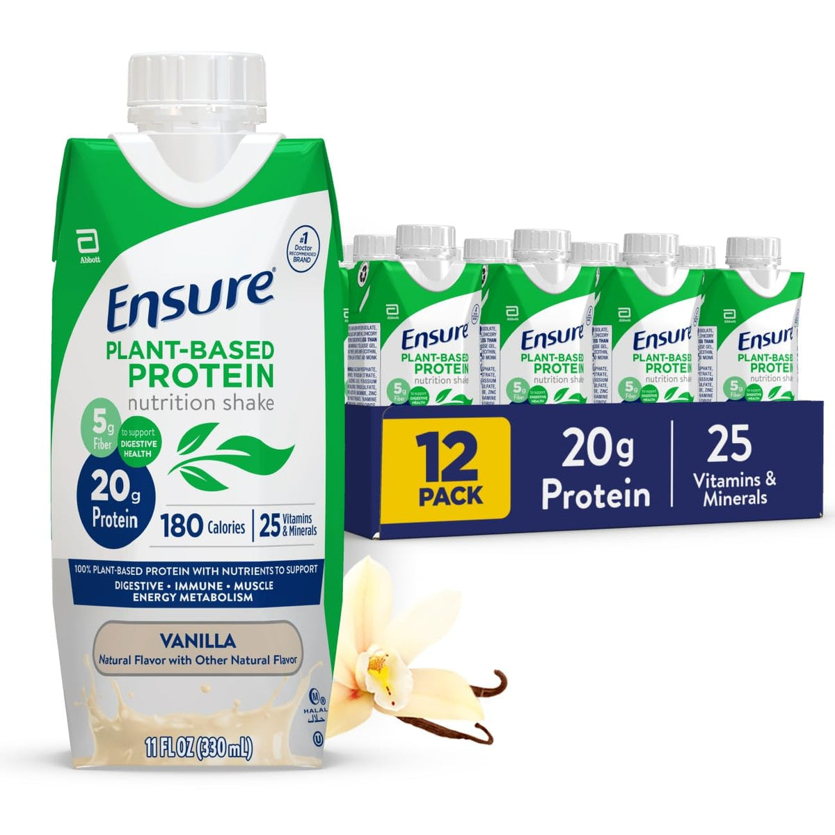 Vanilla Plant-Based Vegan Protein Nutrition Shake 12 Pack N521
