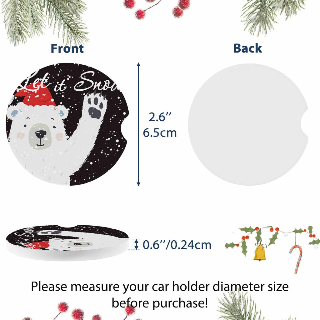Absorbent Ceramic Stone Car Coasters Set of 2 Y487