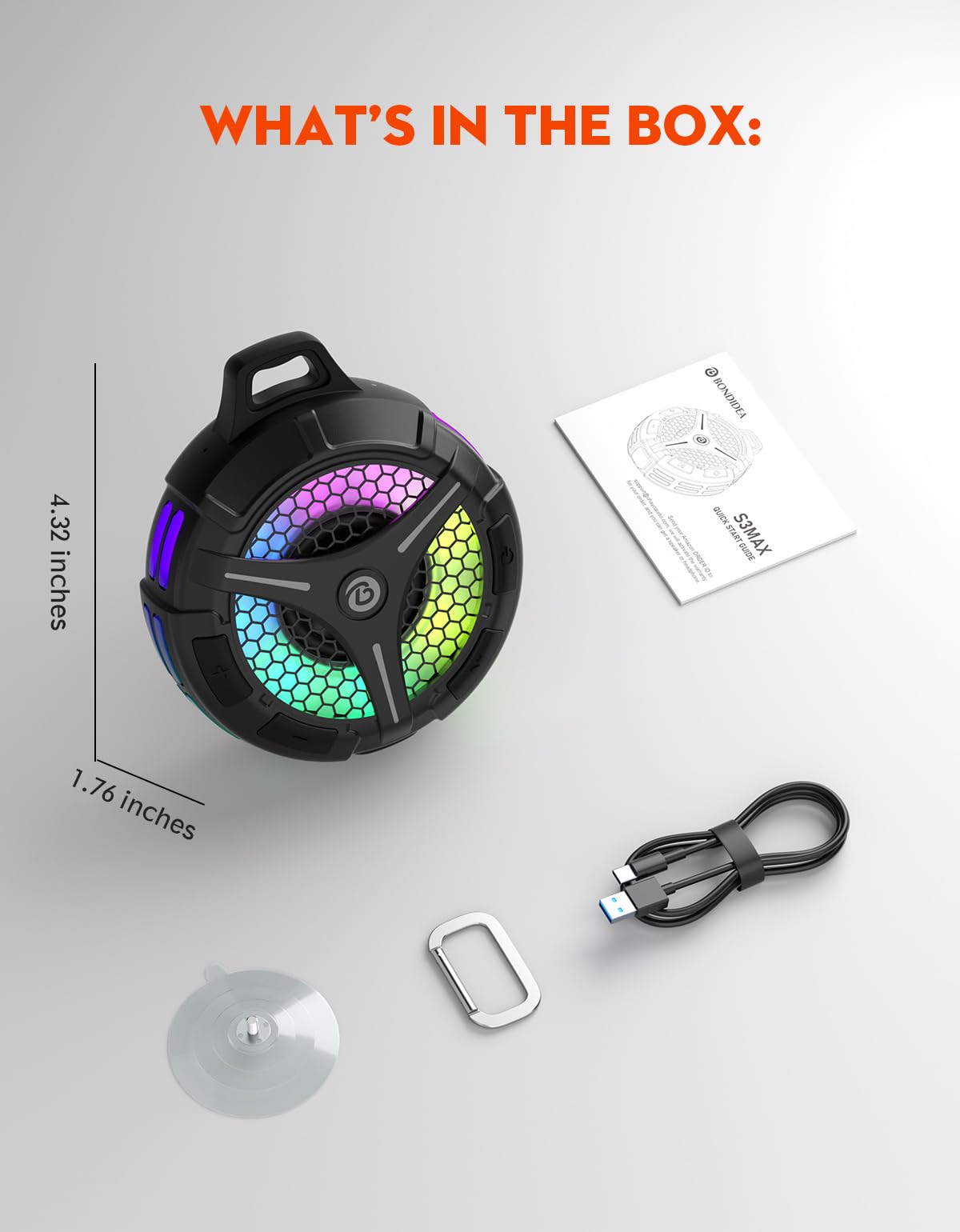 Waterproof Bluetooth Shower Speaker with Suction Cup S366