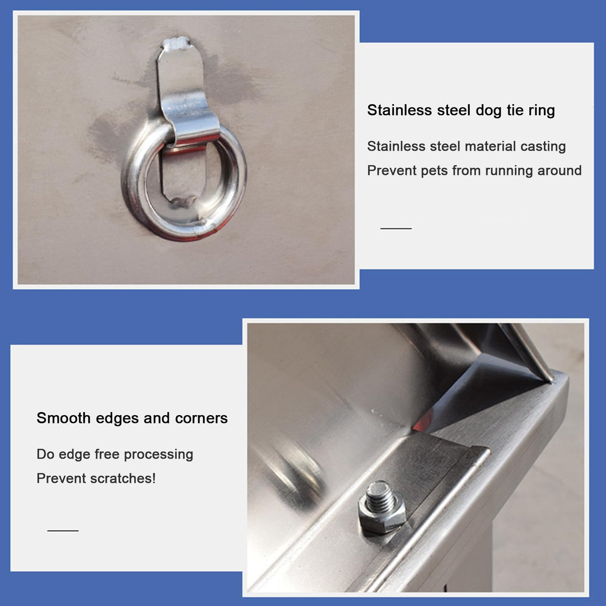 Stainless Steel Dog Grooming Station with Non-Slip Stairs & Sliding Door P9588