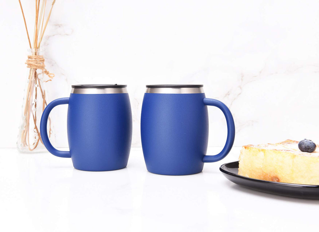 Stainless Steel Insulated Coffee Mugs Set of 2 14oz P5792