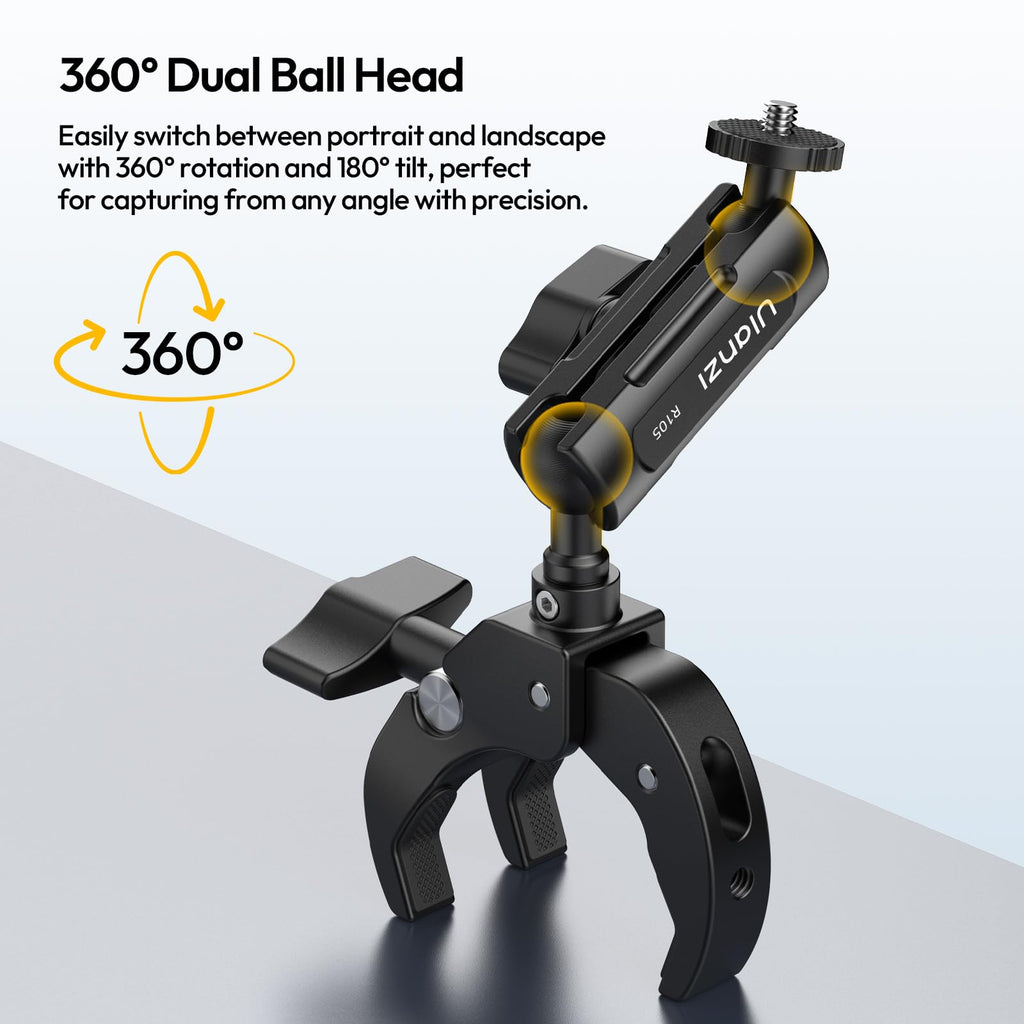 Super Clamp Camera Mount with 360° Dual Ballhead Magic Arm U130