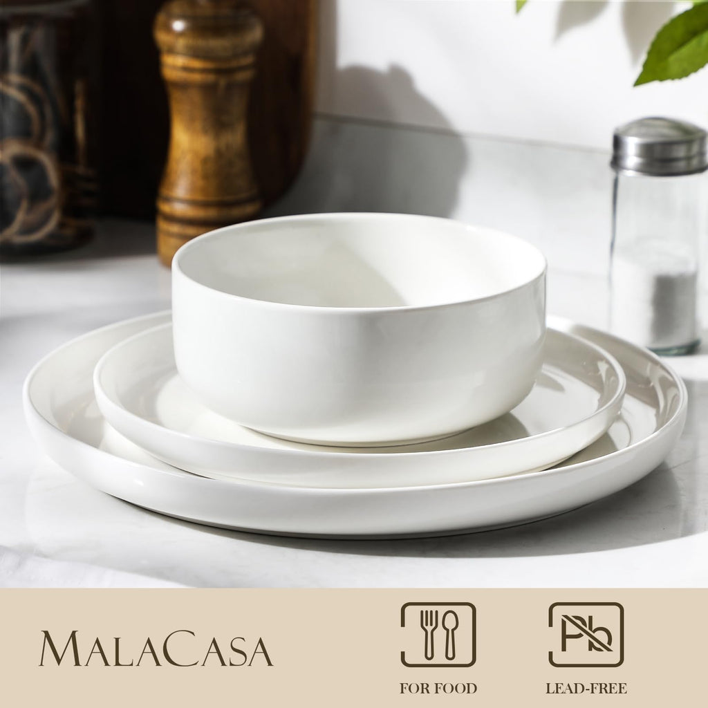 Ceramic Bowls Set of 4, 24 OZ White Z314