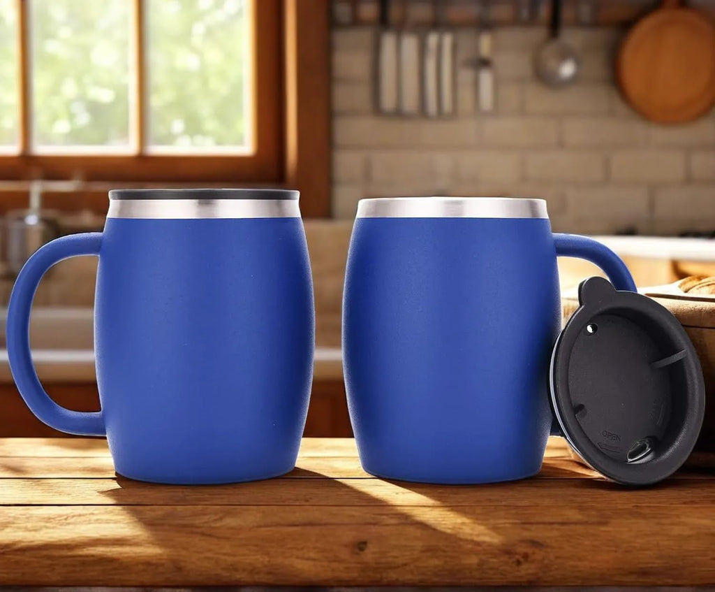 Stainless Steel Insulated Coffee Mugs Set of 2 14oz P5792