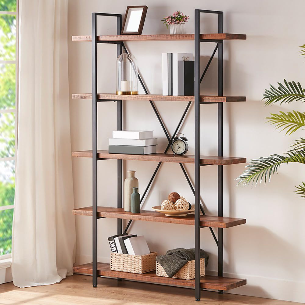 5 Tier Solid Wood Bookshelf P5402