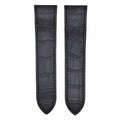 24.5mm Black Leather Watch Band Strap G4154