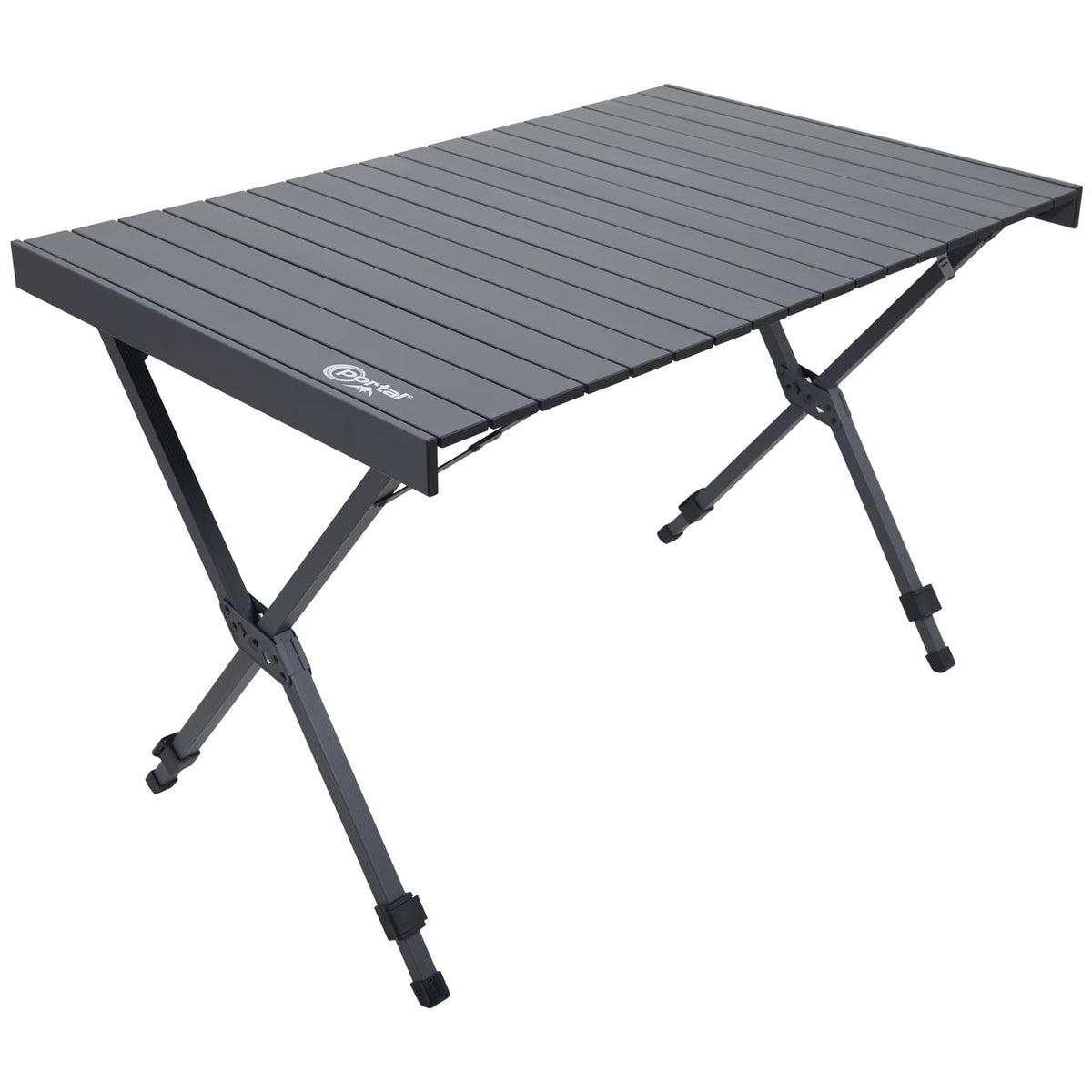 Folding Camping Table with Adjustable Height, Aluminum, Dark Gray J420873