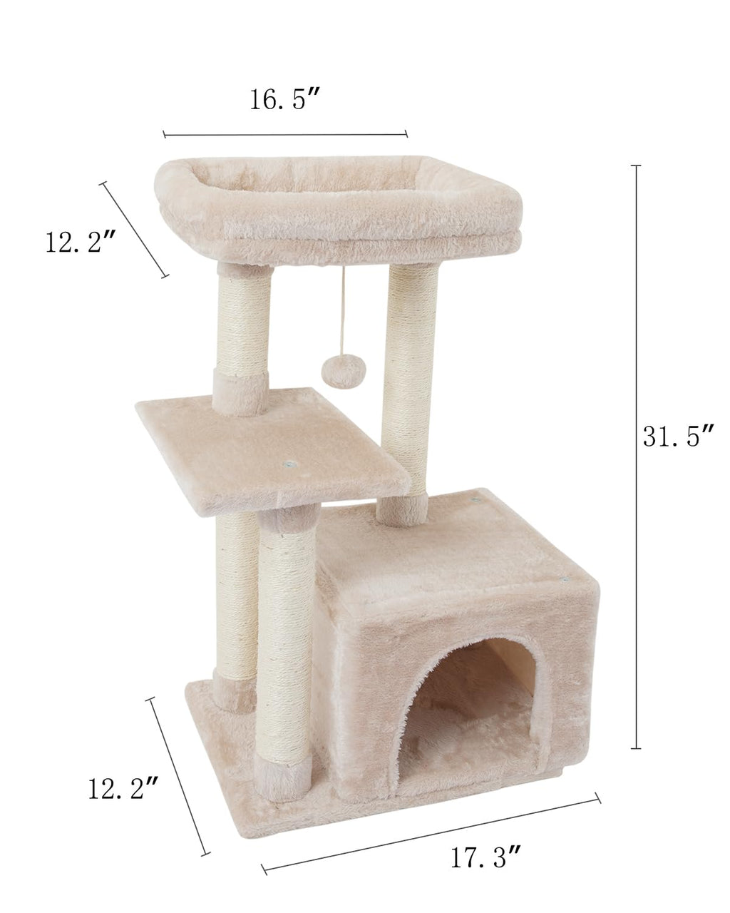 Cat Tree with Sisal Scratching Posts V80346