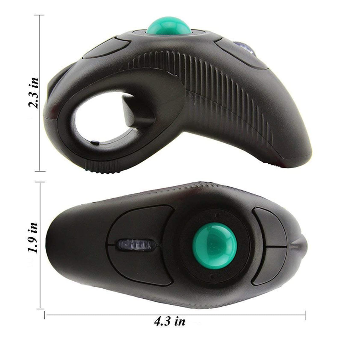 Wireless 2.4G USB Ergonomic Trackball Handheld Finger Mouse E950