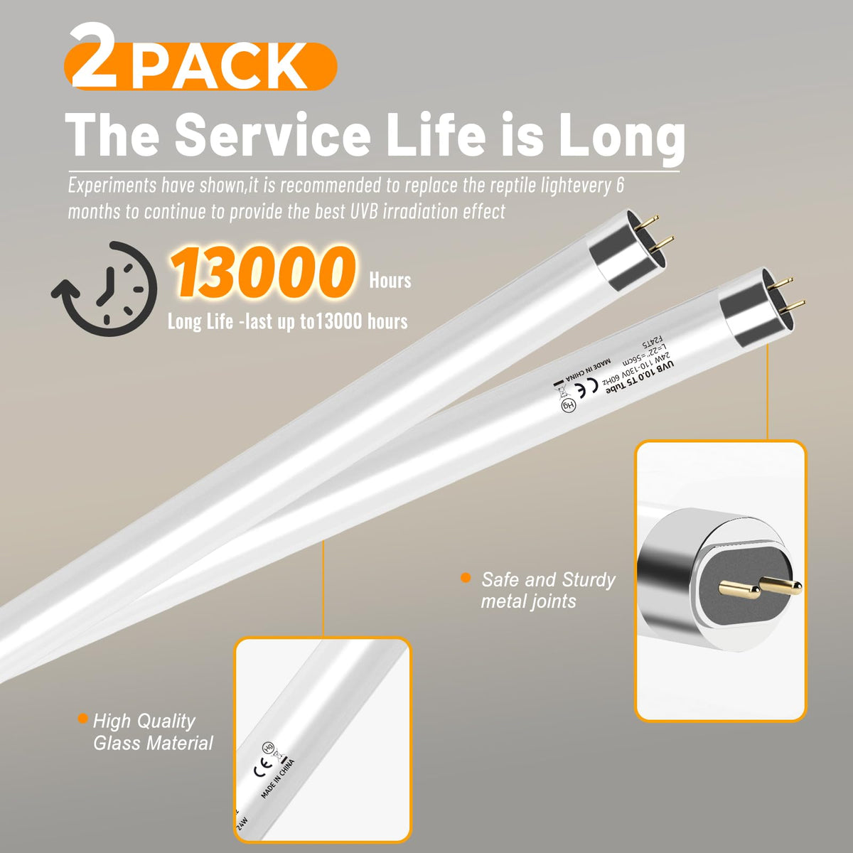 24W T5 UVB Reptile Light Fixture 22" with 2 Pack 24W UVB Bulbs S691