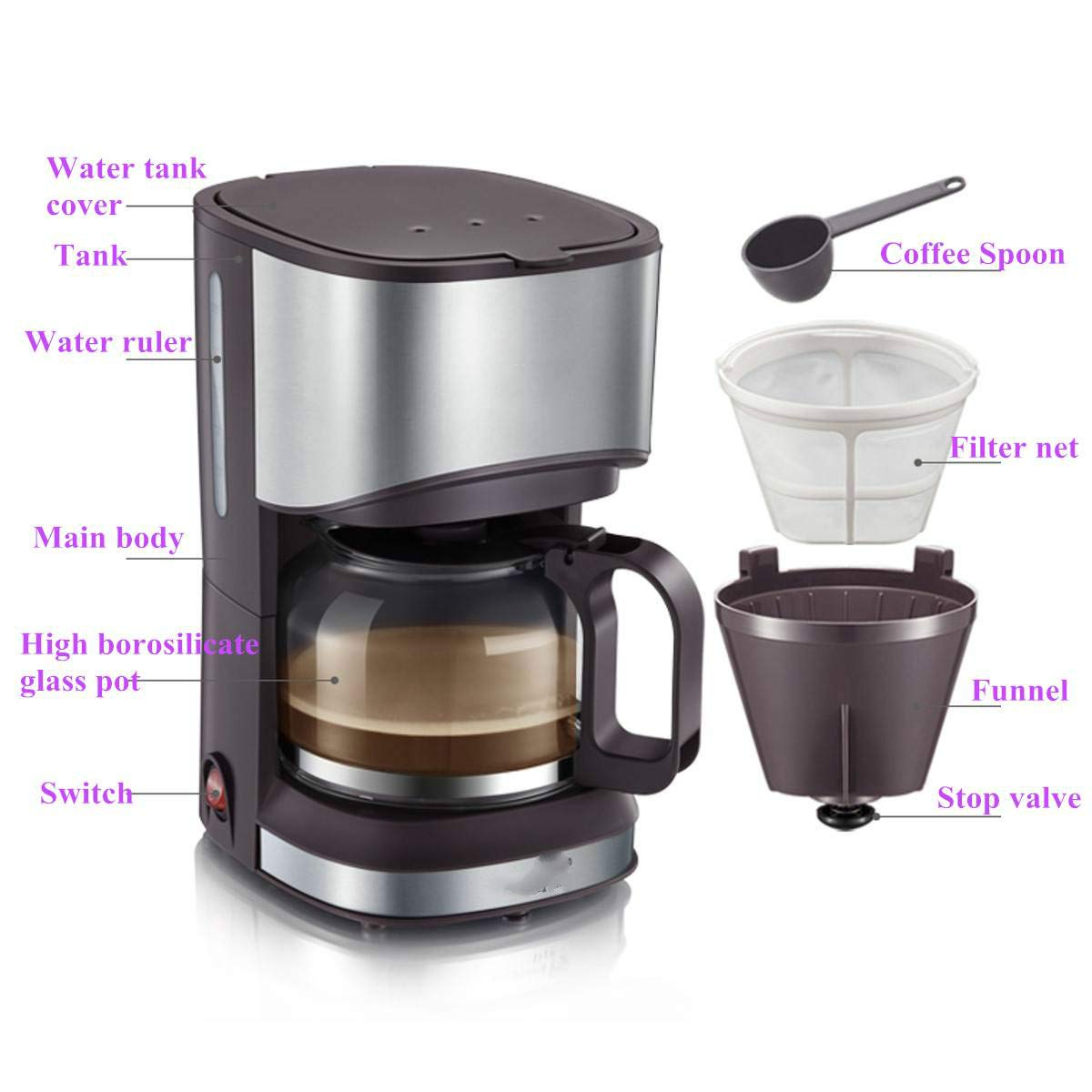 Mini 5 Cup Aluminum Mocha Espresso Coffee Maker K819134