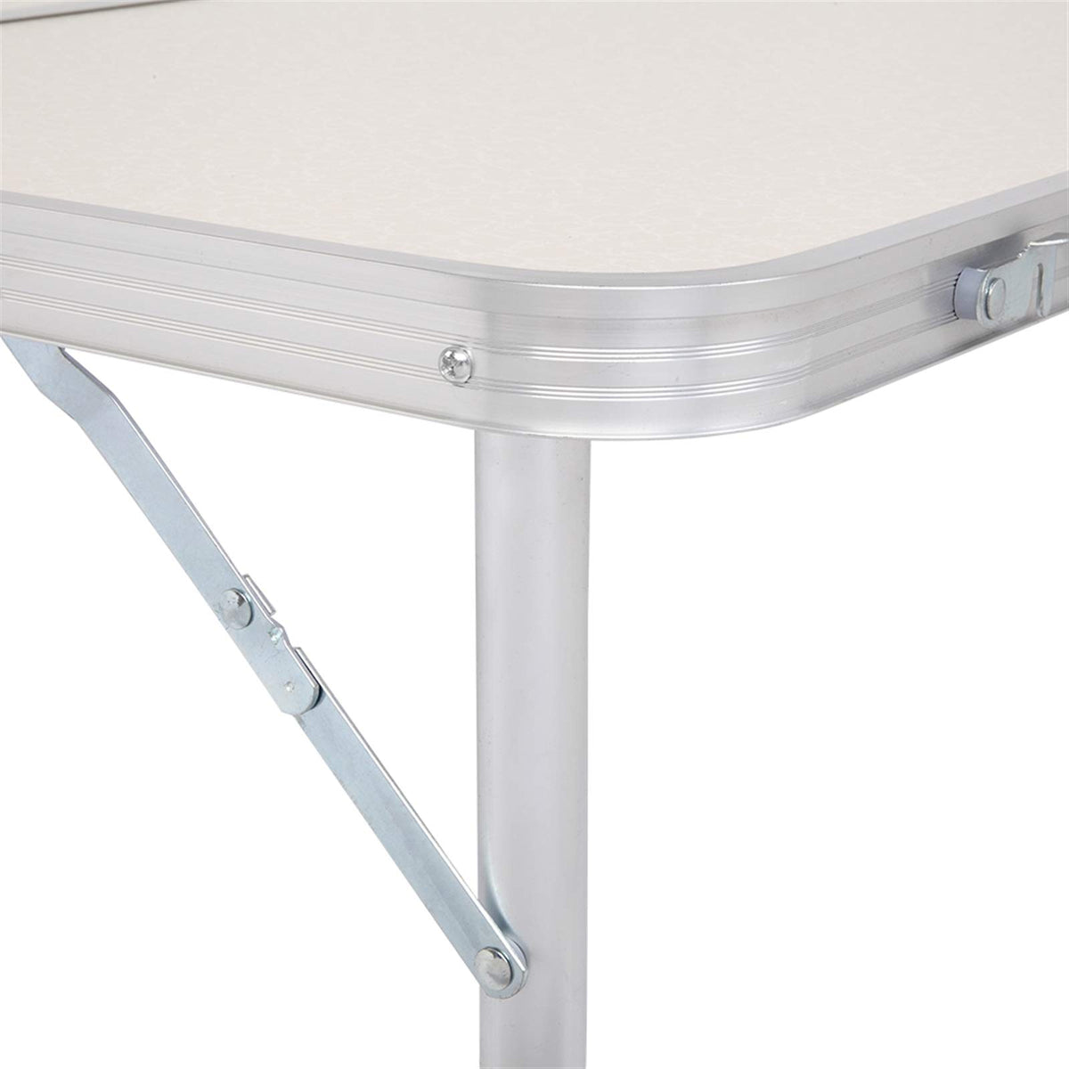 Folding Portable Camping Table 3 FT Aluminum White X125914