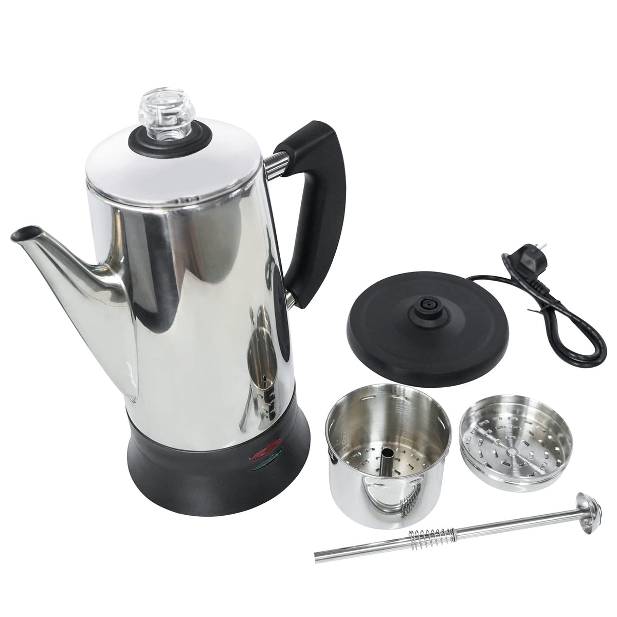 Electric Percolator Coffee Pot Stainless Steel 12 Cup A834010