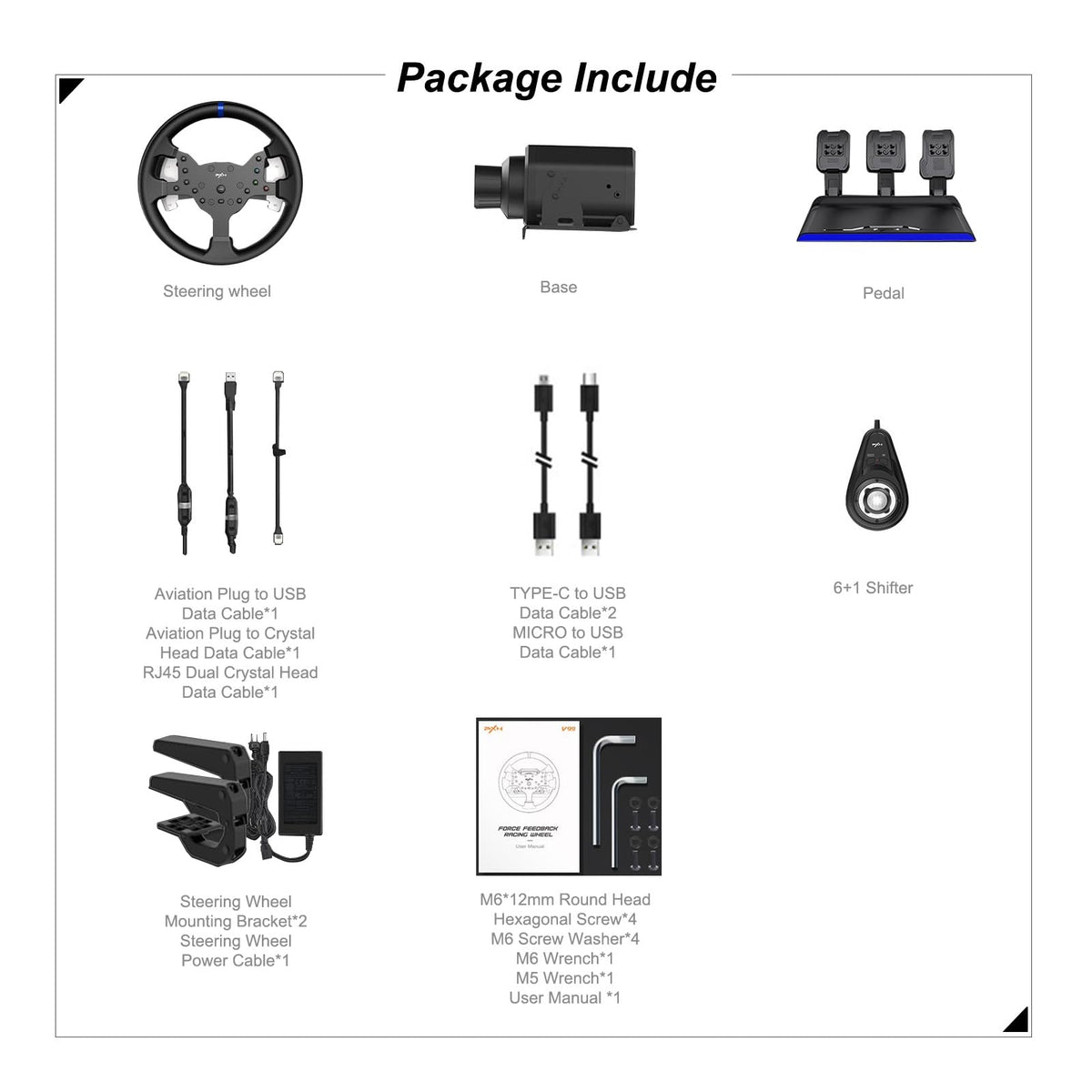 Force Feedback PC Racing Wheel J98857