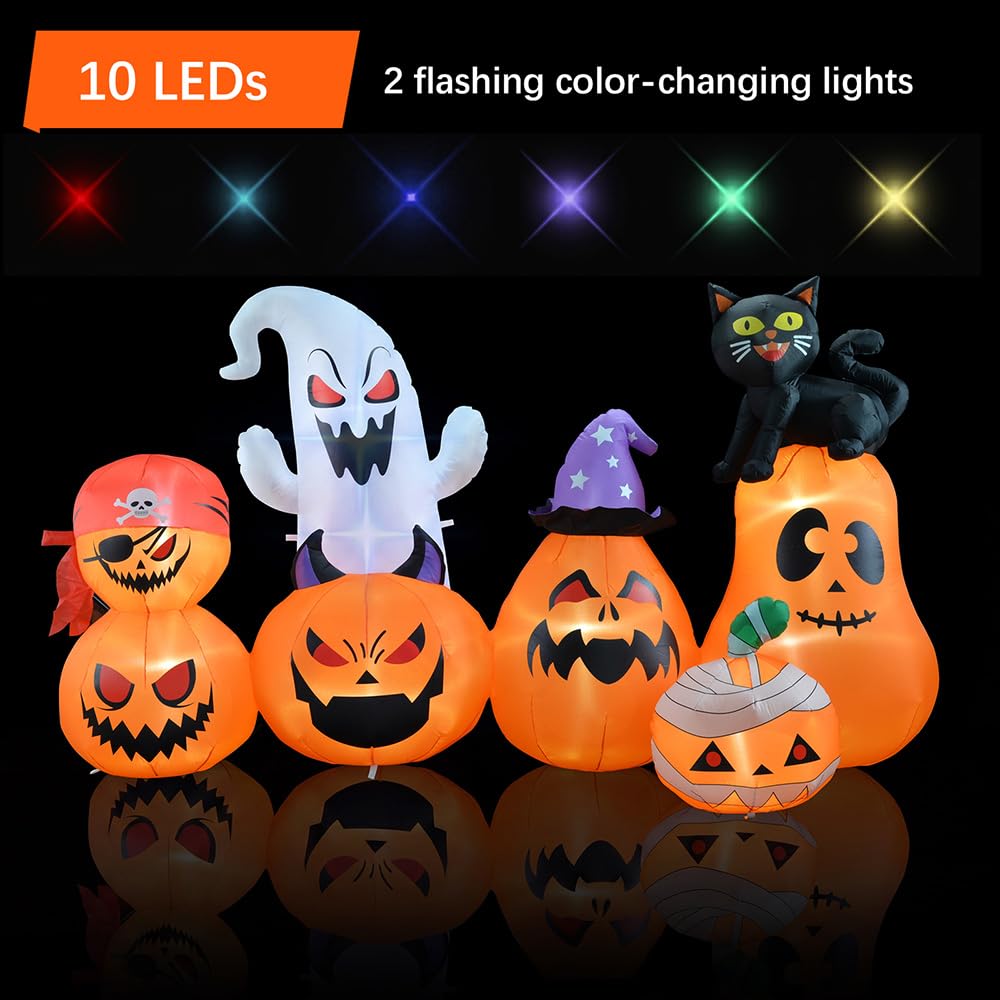 8 FT Inflatable Pumpkin Patch Yard Décor Y1406