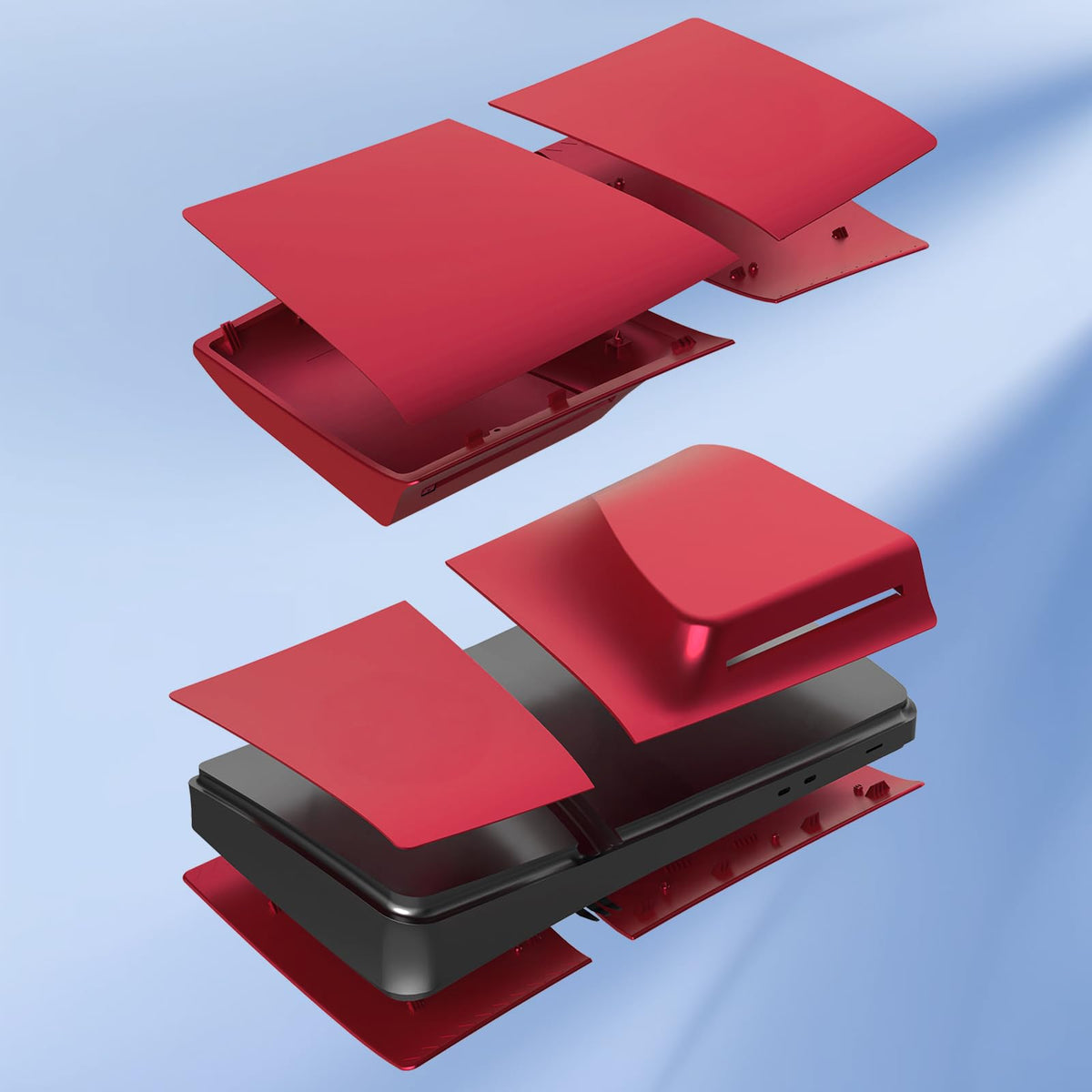 Red Matte ABS PS5 Pro Disc Edition Cover Plates F640