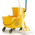 33 Qt Mop Bucket with Side-Press Wringer and Cotton Mop J8747