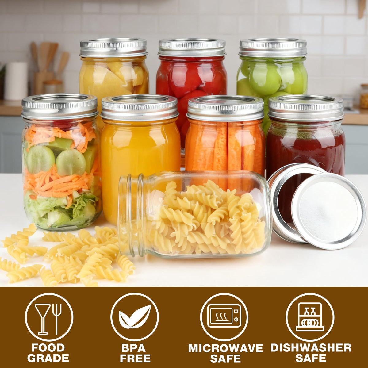 20 Pack 12 oz Mason Jars with Lids and Bands Y358