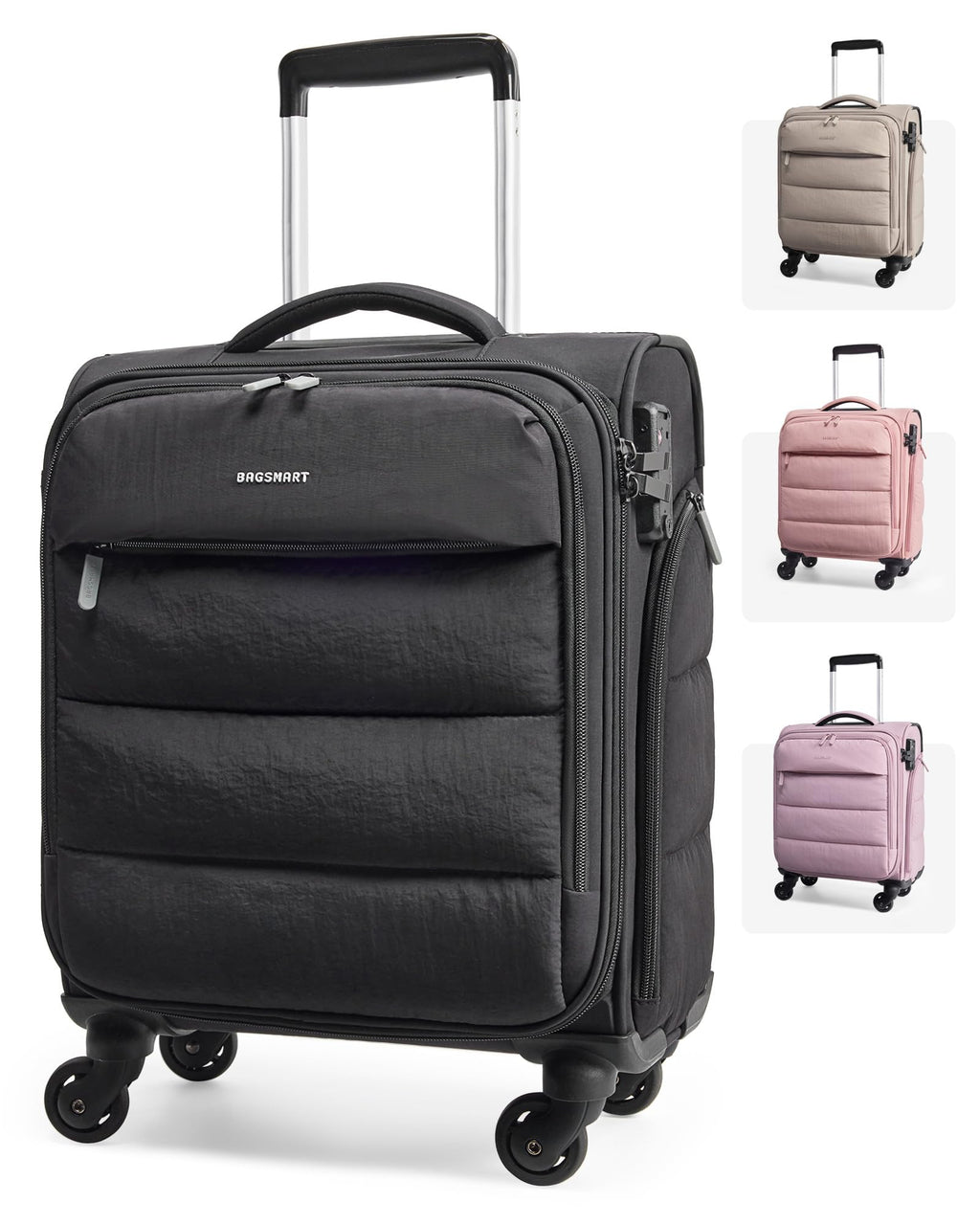 Black Softside Underseat Suitcase with Wheels Z79752