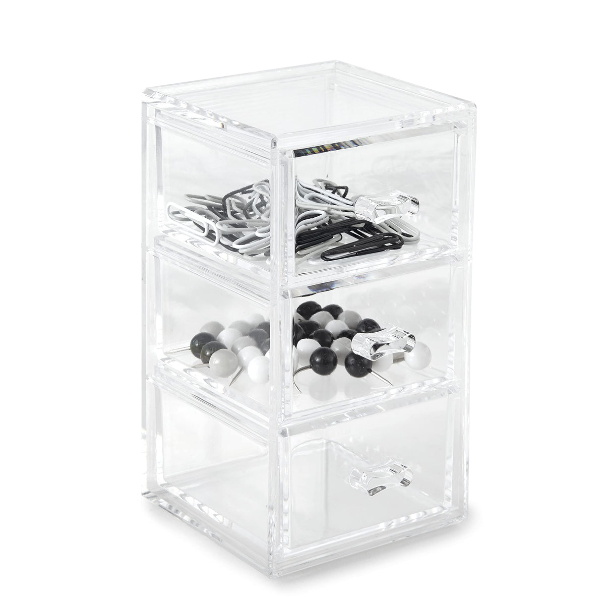 Clear Stackable 3-Drawer Acrylic Organizer O132336