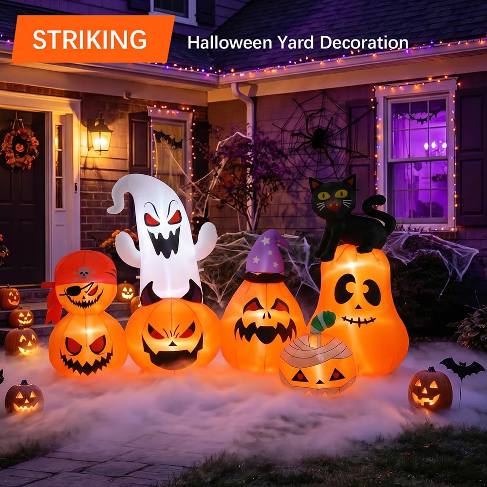 8 FT Inflatable Pumpkin Patch Yard Décor Y1406