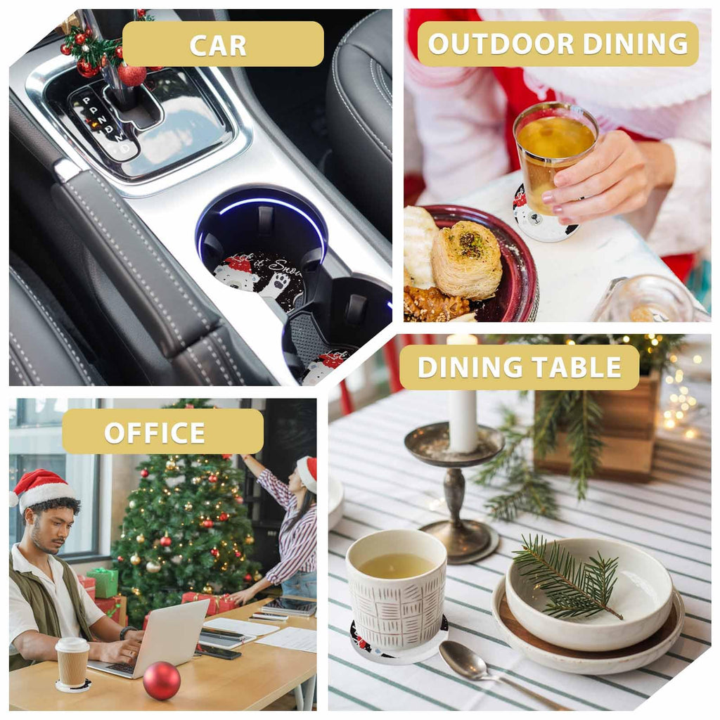 Absorbent Ceramic Stone Car Coasters Set of 2 Y487