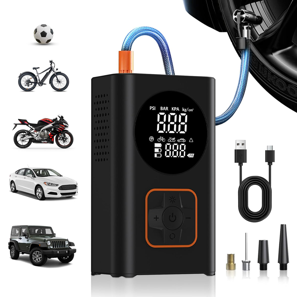 150 PSI Portable Air Compressor with Digital Pressure Gauge V22204