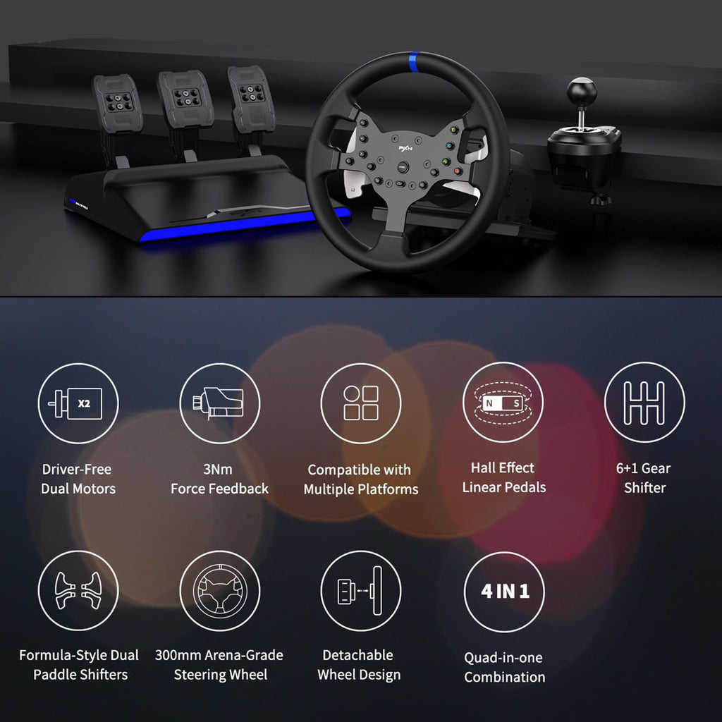 Force Feedback PC Racing Wheel J98857