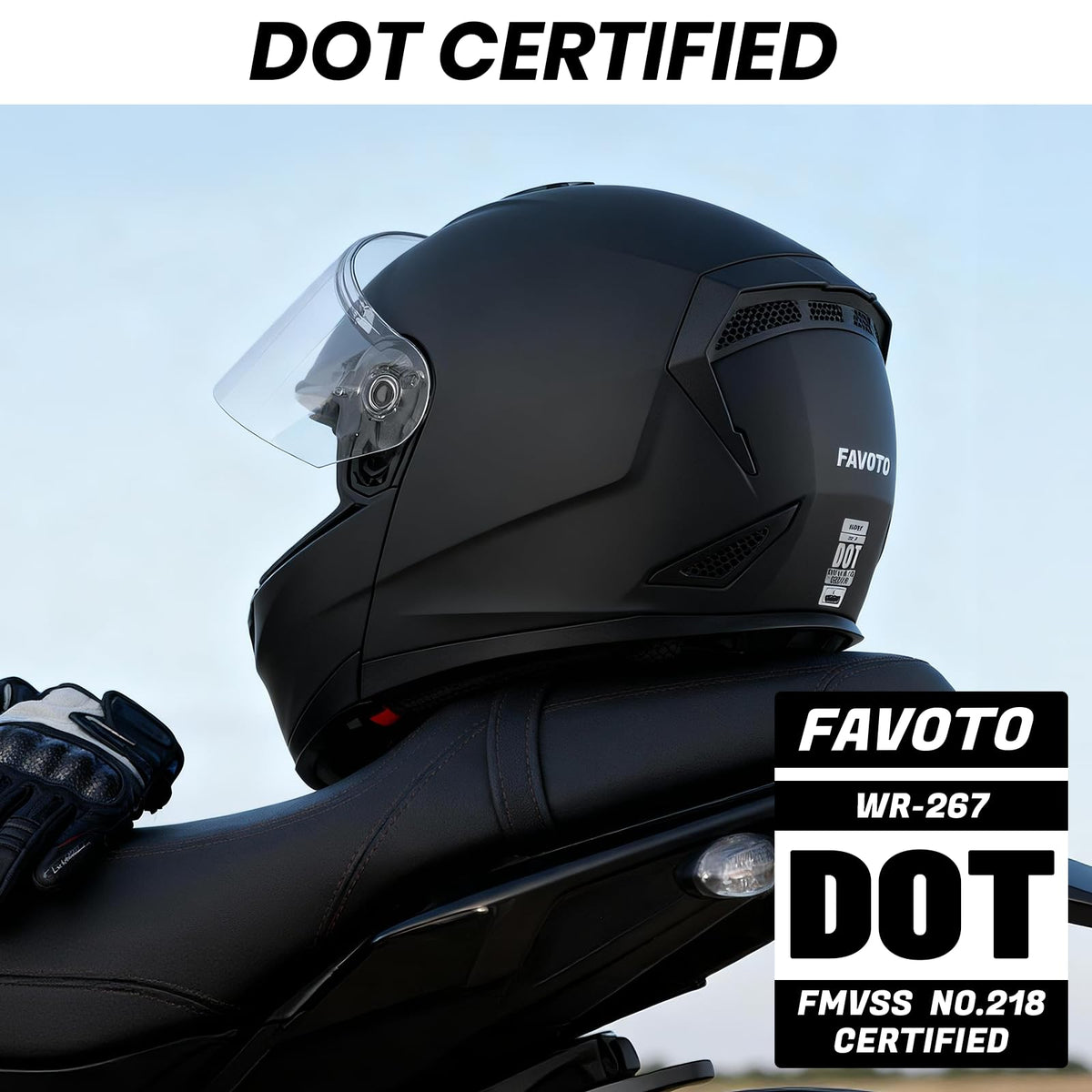 Modular Flip Up Motorcycle Helmet with Dual Visor K24347