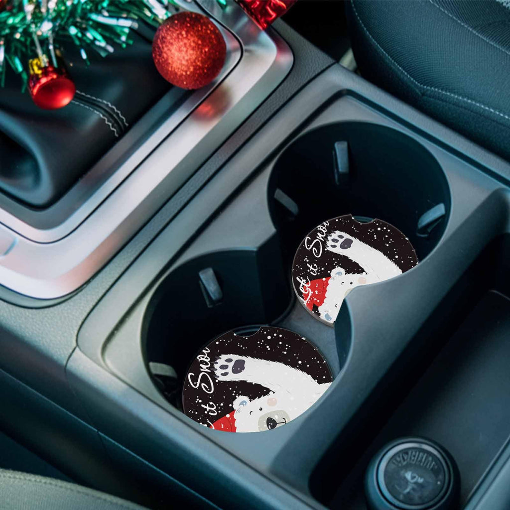 Absorbent Ceramic Stone Car Coasters Set of 2 Y487