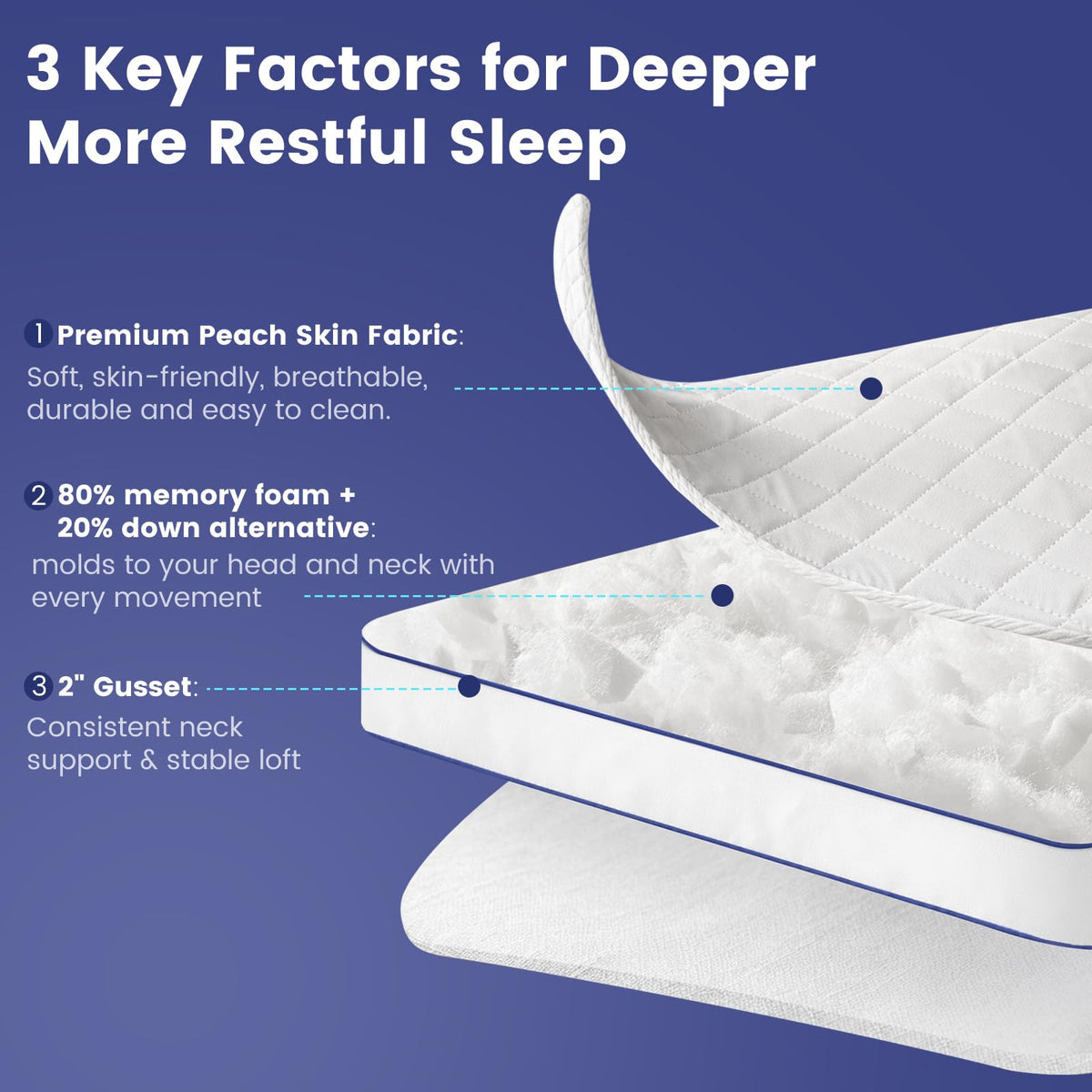 Shredded Memory Foam Pillows King Size Set of 2 B62366