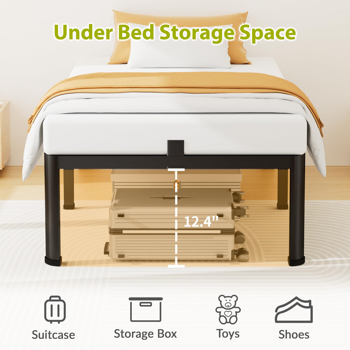 14 Inch Twin Metal Bed Frame X877