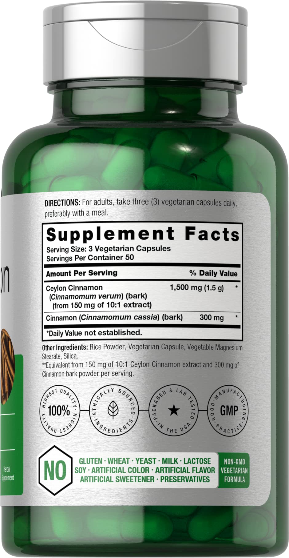 Cinnamon Capsules 150 Count N290