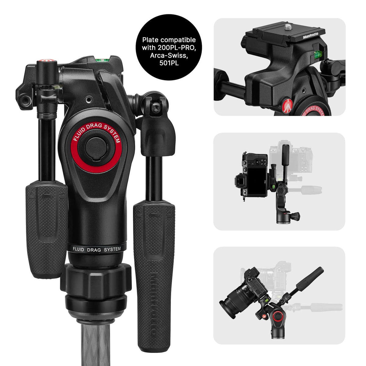 Carbon Fibre Travel Tripod Kit with 3-Way Fluid Head F125205