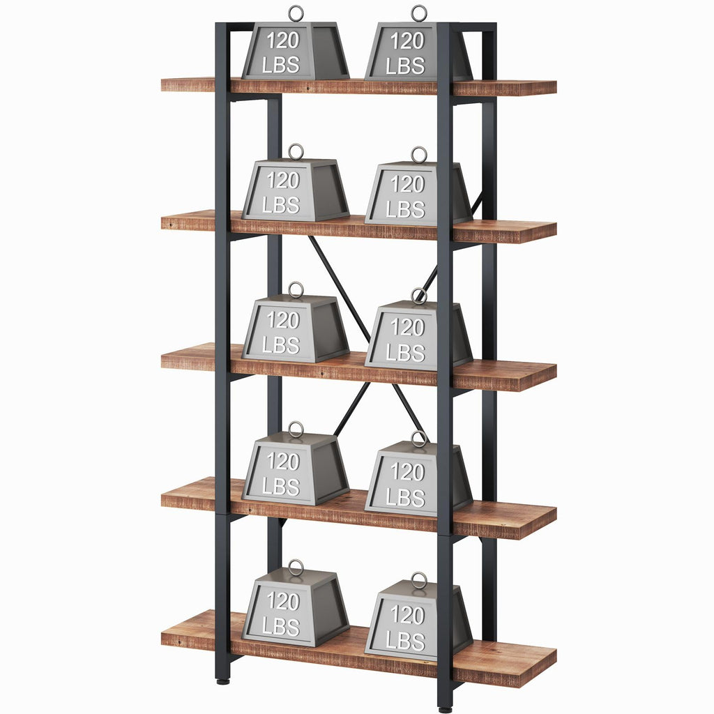 5 Tier Solid Wood Bookshelf P5402